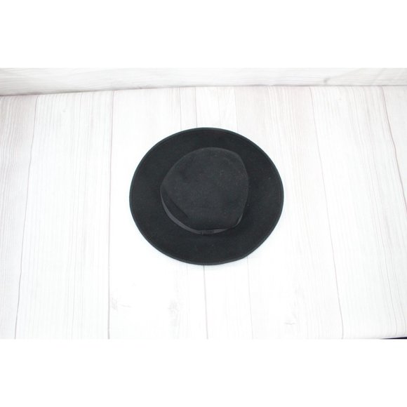 Vintage Leisure Black Felt 100% Wool Fedora Hat Made in USA Size Medium - Picture 6 of 8